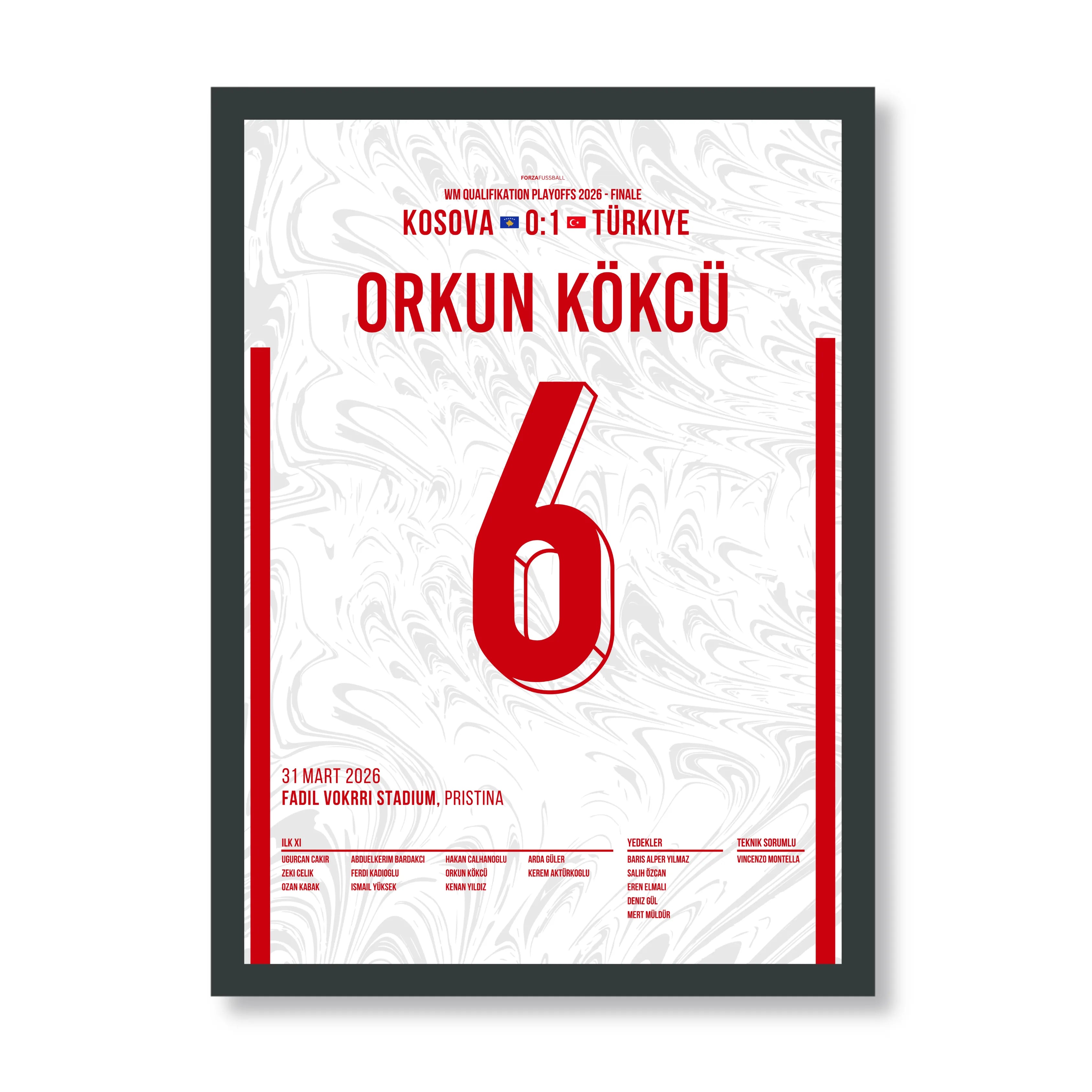Ferdi X Orkun WM 2026 Quali - 1+1 Set Fußball Poster mit Rahmen