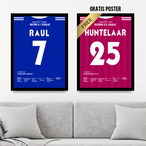 Schalke Pokalsieger - 1+1 Set Fußball Poster mit Rahmen