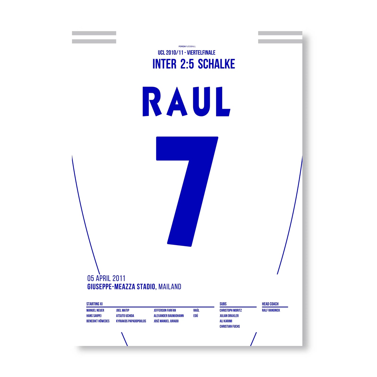 Schalke schenkt Inter 5 Tore ein und erobert das San Siro Fußball Poster mit Rahmen