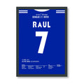 Raul und Schalke werfen Titelverteidiger Inter aus der UCL Fußball Poster mit Rahmen