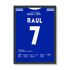 Raul und Schalke werfen Titelverteidiger Inter aus der UCL Fußball Poster mit Rahmen