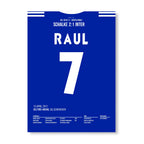 Raul und Schalke werfen Titelverteidiger Inter aus der UCL Fußball Poster mit Rahmen