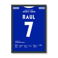 Raul köpft Schalke gegen die Bayern ins Pokalfinale 2011 Fußball Poster mit Rahmen