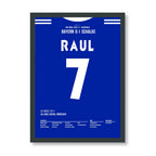 Raul köpft Schalke gegen die Bayern ins Pokalfinale 2011 Fußball Poster mit Rahmen