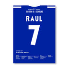 Raul köpft Schalke gegen die Bayern ins Pokalfinale 2011 Fußball Poster mit Rahmen