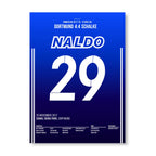 Naldo wird Schalke's Derbyhero beim 4:4 in Dortmund Fußball Poster mit Rahmen