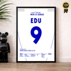 Edú mit dem Spiel seines Lebens beim 5:2 gegen Inter Fußball Poster mit Rahmen