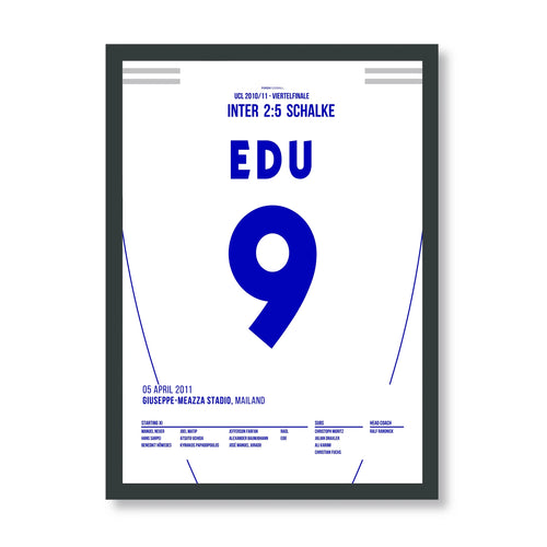 Edú mit dem Spiel seines Lebens beim 5:2 gegen Inter Fußball Poster mit Rahmen