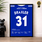 Julian Draxler´s Stern geht per Traumtor im DFB Pokal 2011 auf Fußball Poster mit Rahmen