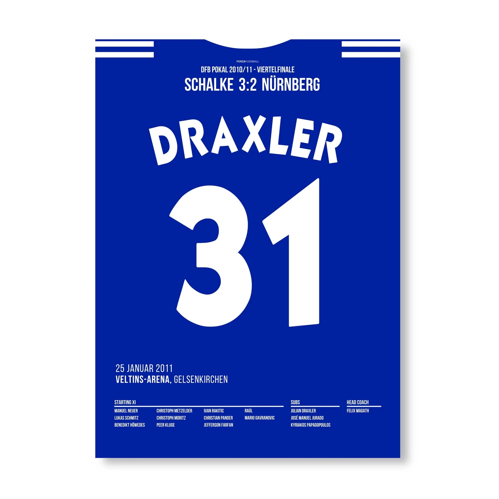 Julian Draxler´s Stern geht per Traumtor im DFB Pokal 2011 auf Fußball Poster mit Rahmen