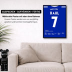 Raul und Schalke werfen Titelverteidiger Inter aus der UCL Fußball Poster mit Rahmen