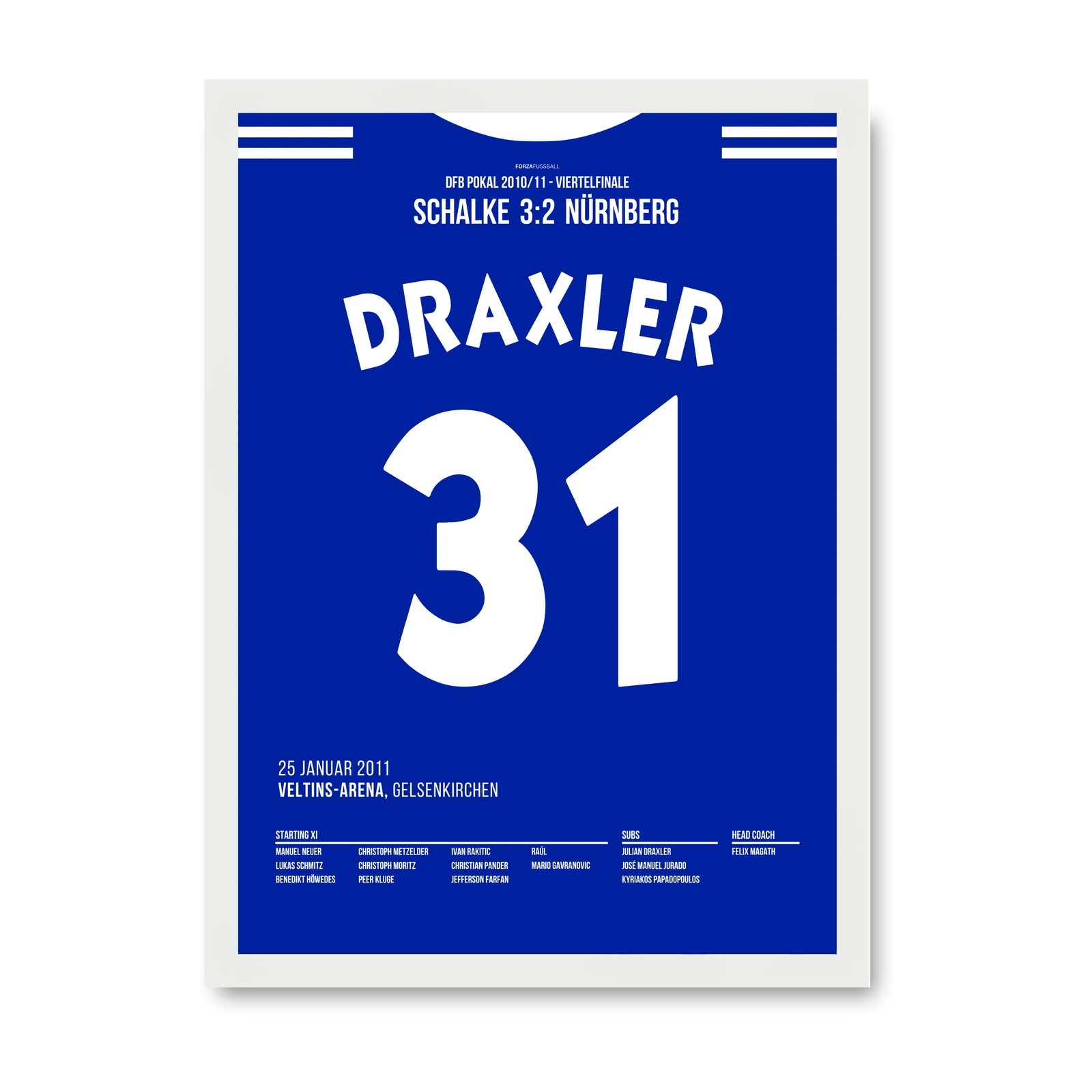 Julian Draxler´s Stern geht per Traumtor im DFB Pokal 2011 auf Fußball Poster mit Rahmen