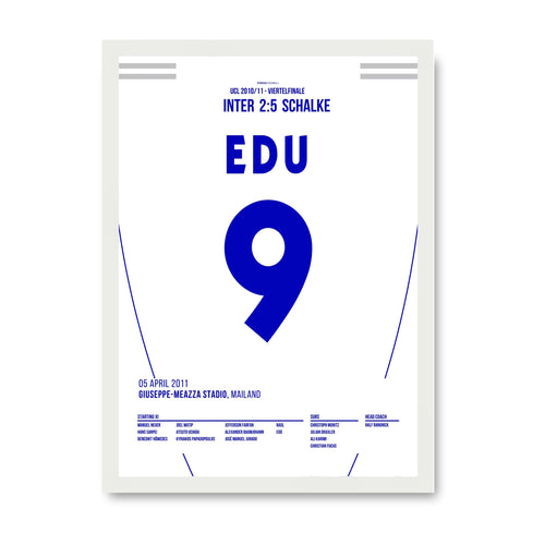 Edú mit dem Spiel seines Lebens beim 5:2 gegen Inter Fußball Poster mit Rahmen