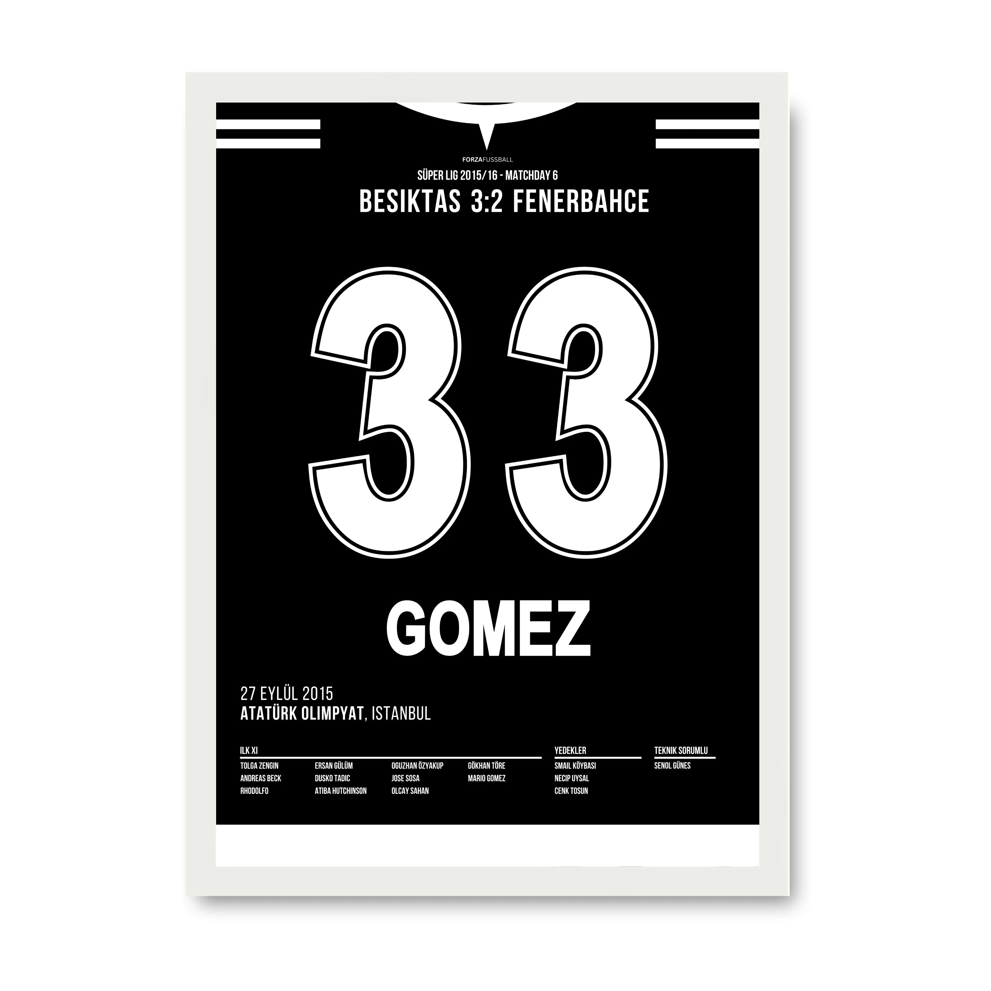Quaresma X Gomez - 1+1 Set Fußball Poster mit Rahmen