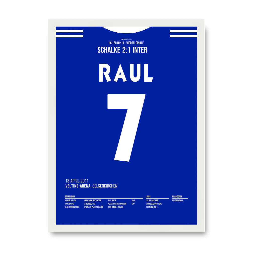 Schalke vs Inter - 1+1 Set Fußball Poster mit Rahmen