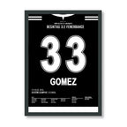 Gomez mit Doppelback gegen Fener in BJKs Meistersaison Fußball Poster mit Rahmen