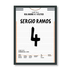 Ramos rettet Real gegen Atletico in letzter Sekunde per Kopfballtor Fußball Poster mit Rahmen