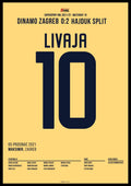 Marko Livaja mit Tor und Vorlage gegen Dinamo Zagreb Fußball Poster mit Rahmen