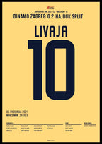 Marko Livaja mit Tor und Vorlage gegen Dinamo Zagreb Fußball Poster mit Rahmen