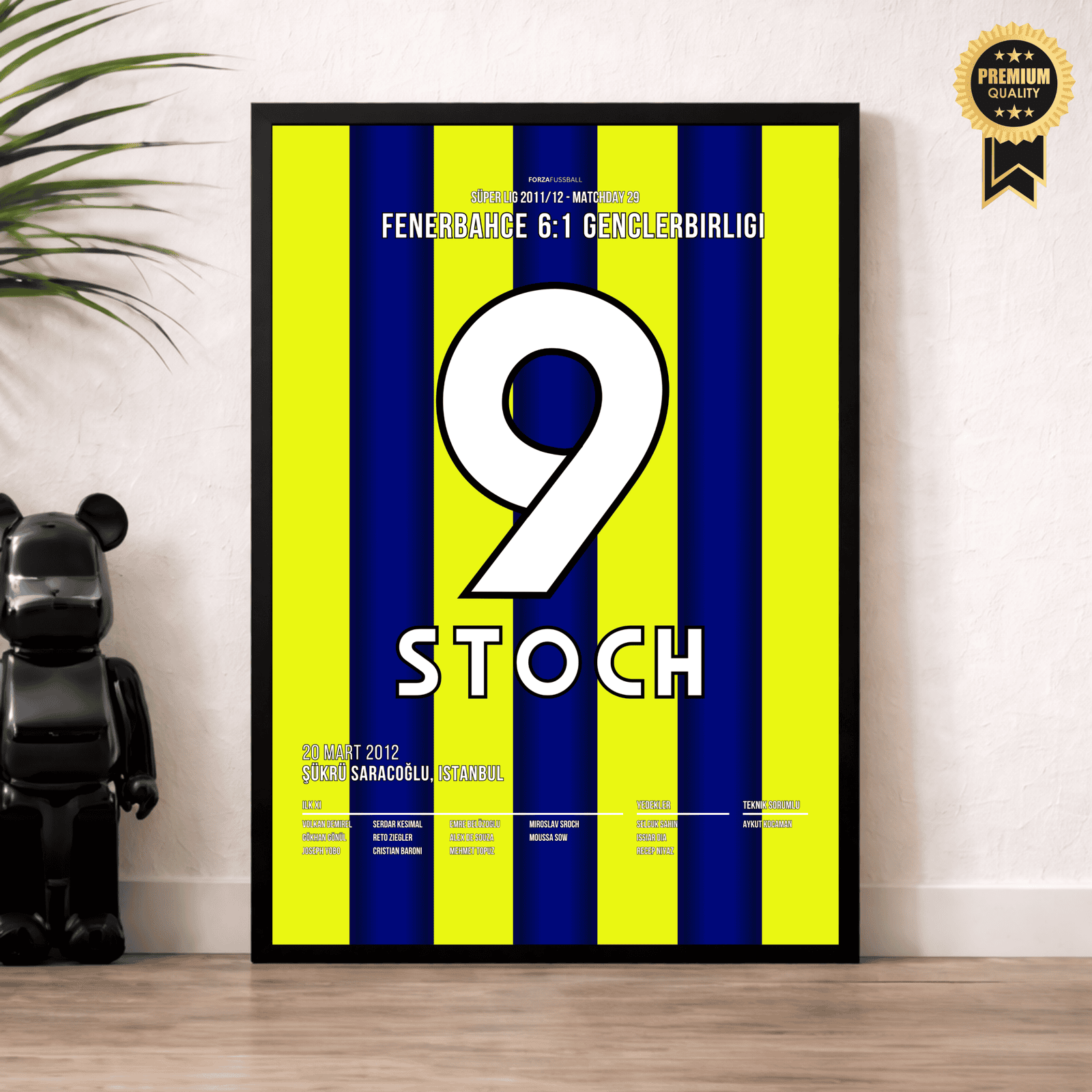 Miroslav Stoch mit dem Puskas Award Tor 2012 Fußball Poster mit Rahmen