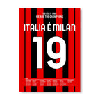 ITALIA É MILAN! Milan gewinnt die Serie A 2021/22 Fußball Poster mit Rahmen
