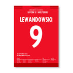 Lewandowski mit 5 Toren in 9 Minuten Fußball Poster mit Rahmen