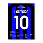 Lautaro Martinez schießt Inter im Derby ins CL Finale Fußball Poster mit Rahmen
