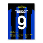 Thuram sichert Inter den 2.Stern im Derby gegen Milan Fußball Poster mit Rahmen