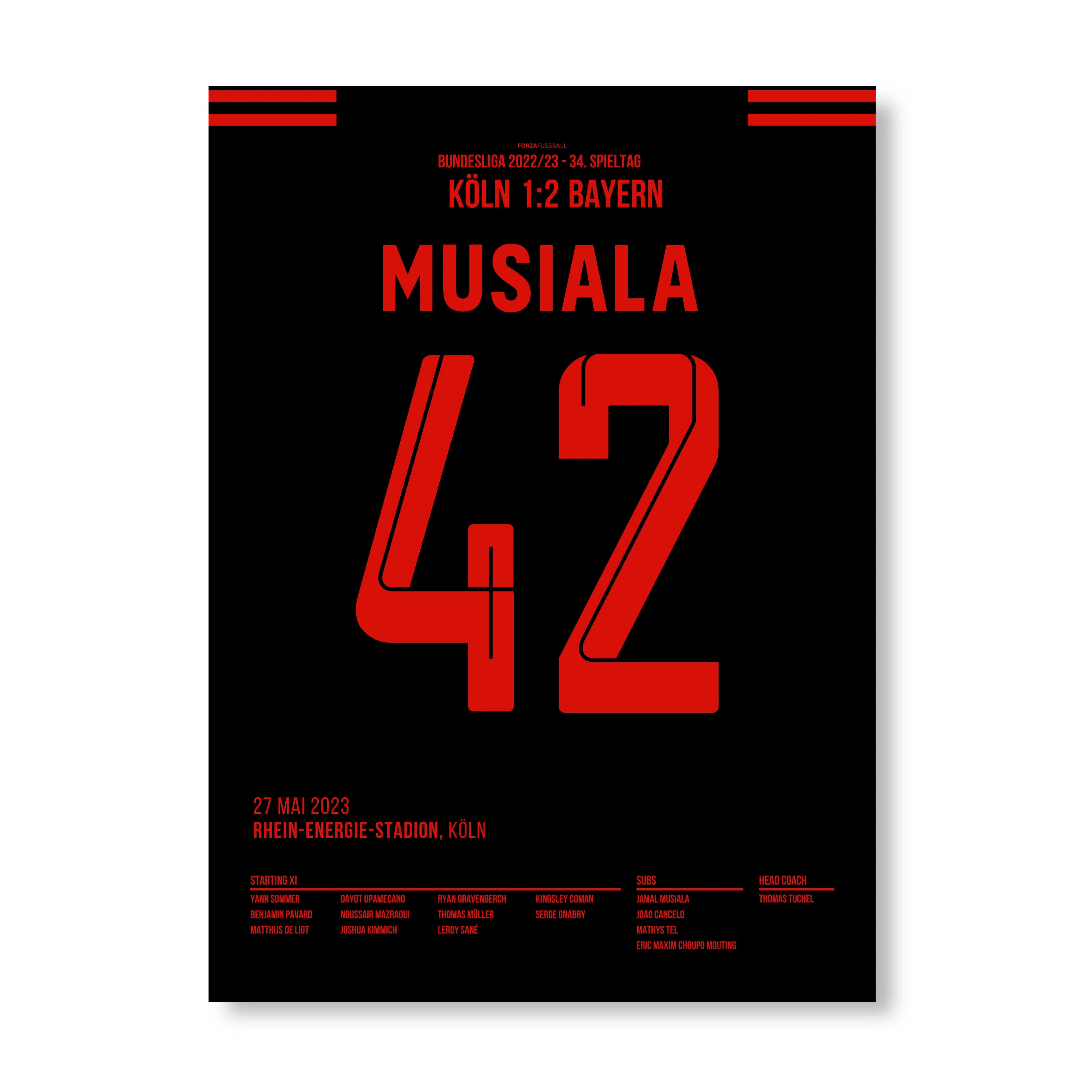 Musiala raubt Dortmund die Meisterschaft in letzter Minute Fußball Poster mit Rahmen