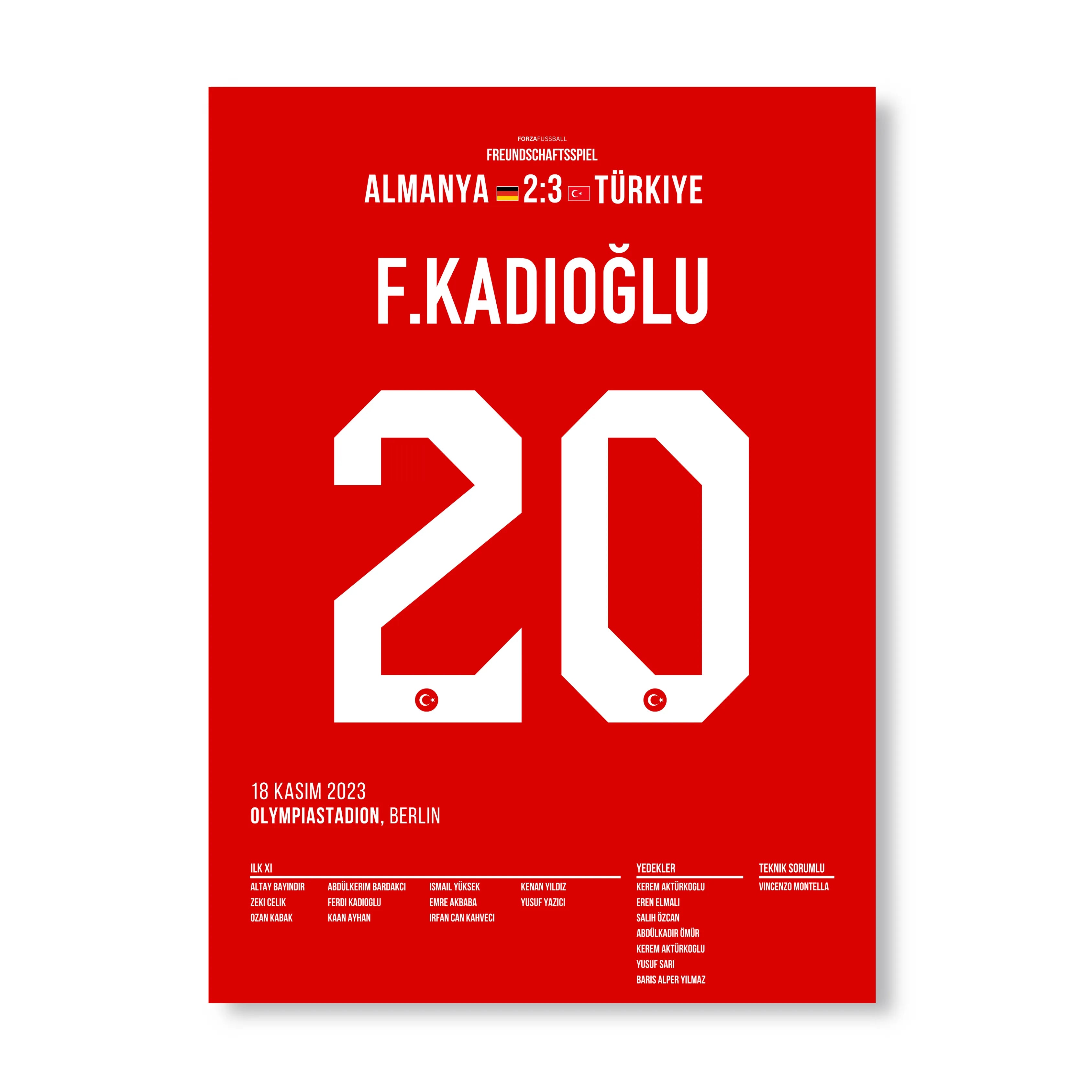 Ferdi´s Ausgleichtreffer gegen Deutschland im Olympiastadion Berlin