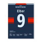 Elbers legendäres Ecken-Tor gegen Rostock Fußball Poster mit Rahmen