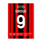 Doppelschlag! Giroud dreht das Derby gegen Inter Fußball Poster mit Rahmen