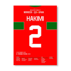 Hakimi mit Panenka! Marokko schlägt Spanien im Elfmeterschießen Fußball Poster mit Rahmen