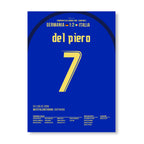 Alex del Piero schickt Italien ins WM Finale 2006 Fußball Poster mit Rahmen
