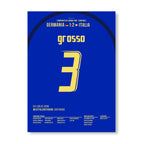 Fabio Grosso trifft in der 119. gegen Deutschland 2006 Fußball Poster mit Rahmen