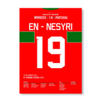 En-Nesyri führt Marokko als erstes afrikanisches Land in ein WM-Halbfinale Fußball Poster mit Rahmen
