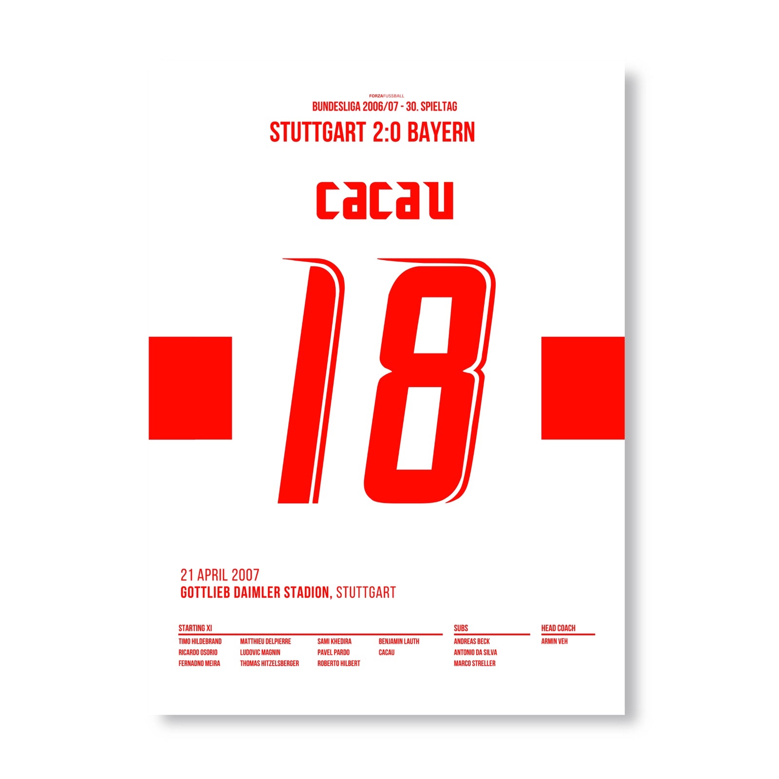Cacau's two goals against Bayern sent VfB Stuttgart on their way to the championship.