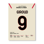 Giroud's Doppelpack vs Sassuolo führt Milan zum Titel Fußball Poster mit Rahmen