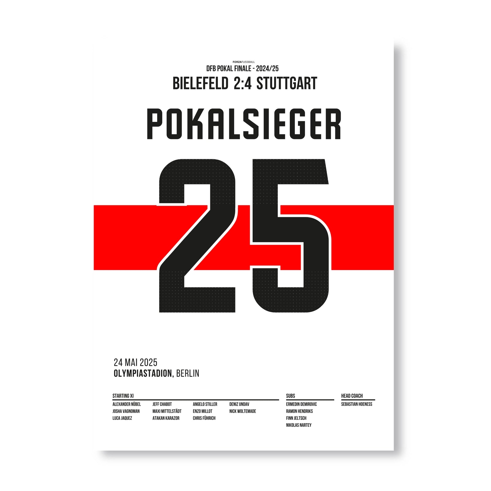 Stuttgart gewinnt den DFB Pokal 2025 gegen Bielefeld