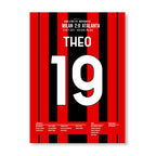 Theo Hernandez' Solo-Tor vs Atalanta lässt San Siro tanzen Fußball Poster mit Rahmen
