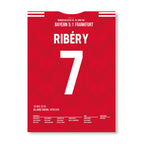 Ribery trifft in seinem letzten Bayern Spiel Fußball Poster mit Rahmen