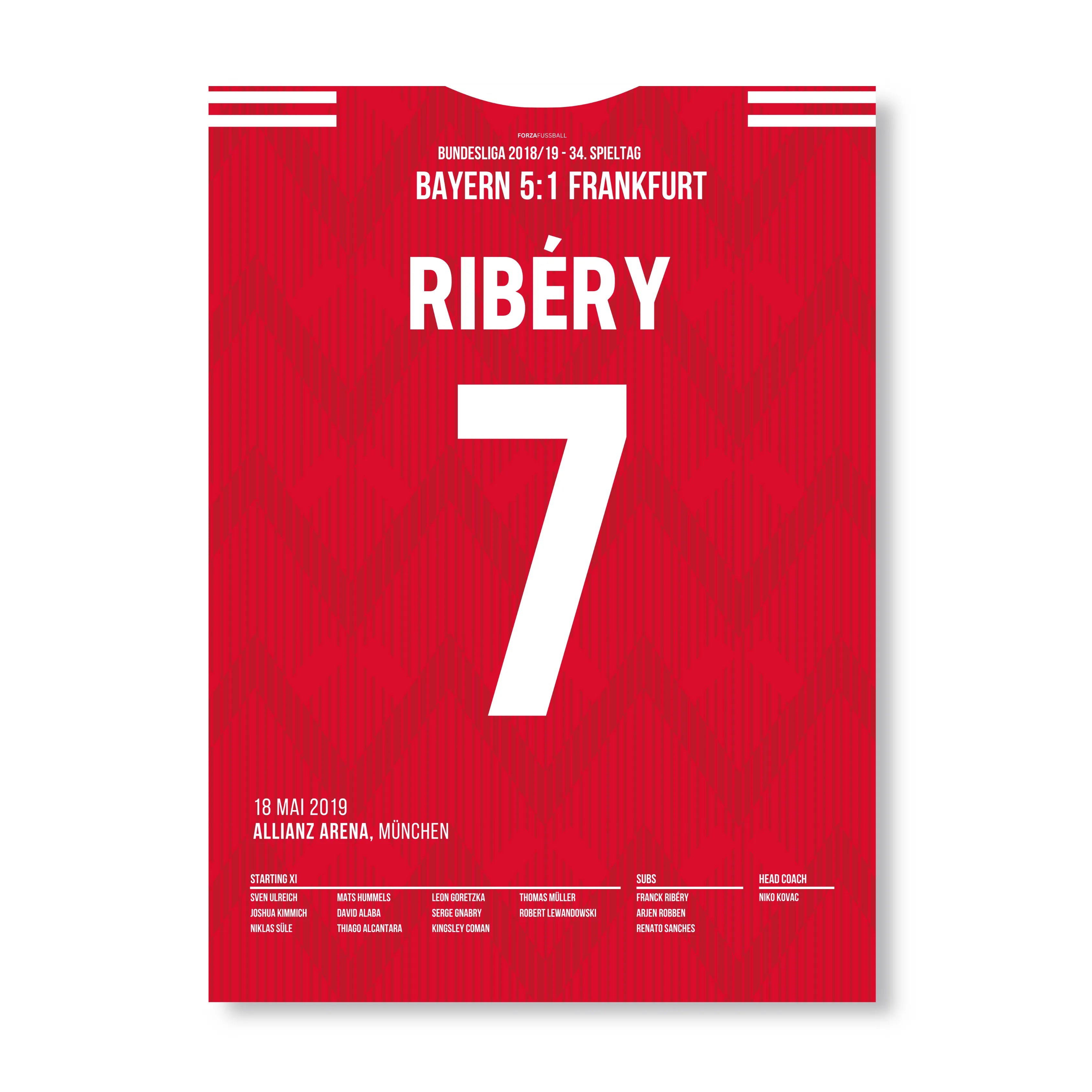 Ribery trifft in seinem letzten Bayern Spiel Fußball Poster mit Rahmen