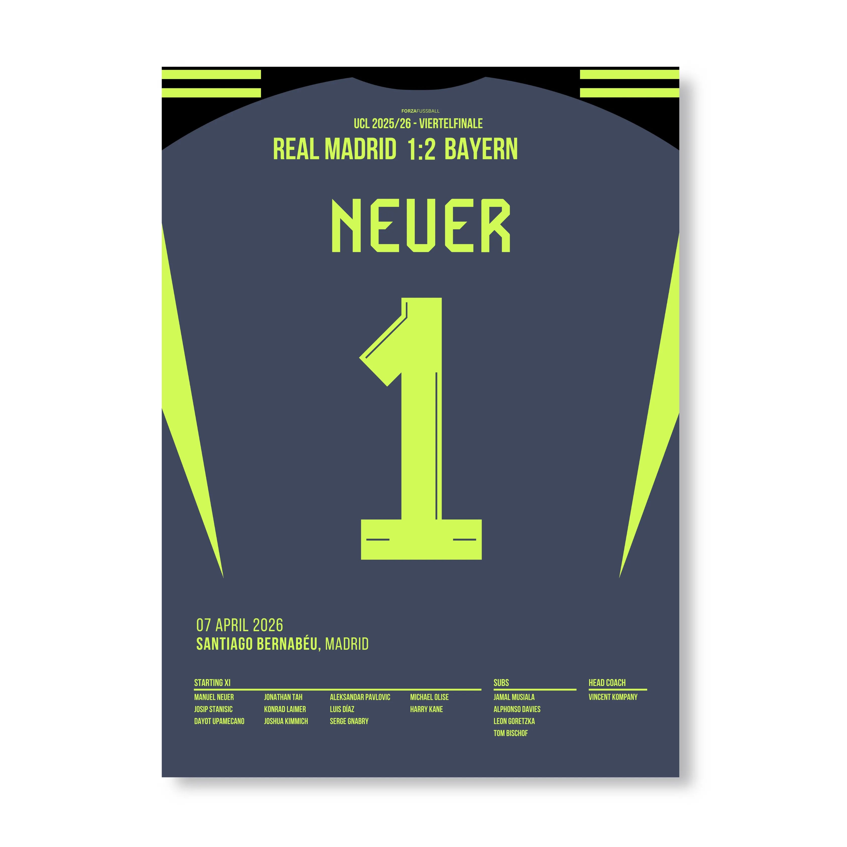 Weltklasse mit 40! Neuer lässt Real Madrid verzweifeln Fußball Poster mit Rahmen