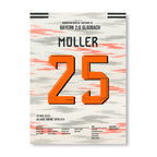 Bayern Legende Thomas Müller sagt Servus Fußball Poster mit Rahmen