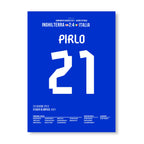 Pirlo mit dem lässigen Panenka im EM Viertelfinale gegen England Fußball Poster mit Rahmen