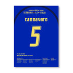 Cannavaro macht das Spiel seines Lebens im Halbfinale 06 vs Deutschland Fußball Poster mit Rahmen