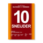 Sneijder schickt Volkan nach rechts und nach links Fußball Poster mit Rahmen