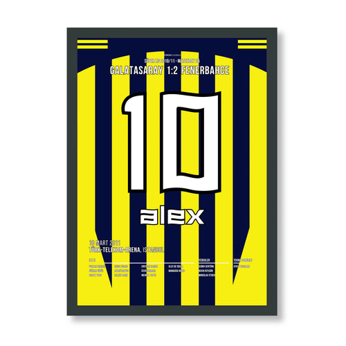 Alex dreht das Spiel im 1. Derby in der Türk Telekom Arena Fußball Poster mit Rahmen