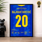 Bajraktarevic verwandelt den letzten 11m zur WM Teilnahme vs Italien Fußball Poster mit Rahmen