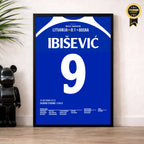 Ibiševic schießt Bosnien zur 1.WM Teilnahme der Geschichte Fußball Poster mit Rahmen